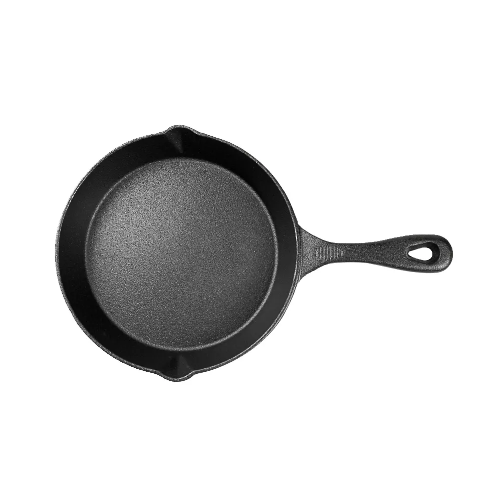 Flat-bottomed cast iron frying pan - suitable for grilling, frying and stir-frying