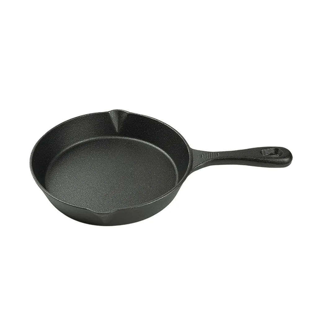 Flat-bottomed cast iron frying pan - suitable for grilling, frying and stir-frying