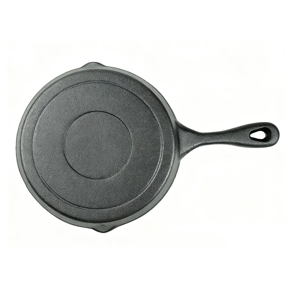 Flat-bottomed cast iron frying pan - suitable for grilling, frying and stir-frying