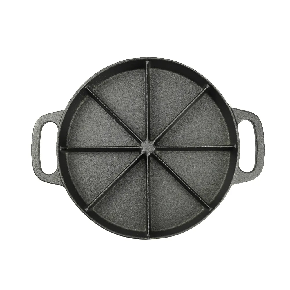 Cast iron round cake pan, 8-sided cookie pan mini cake pan, suitable for baking cookies, corn cobs, muffins, and brownies.