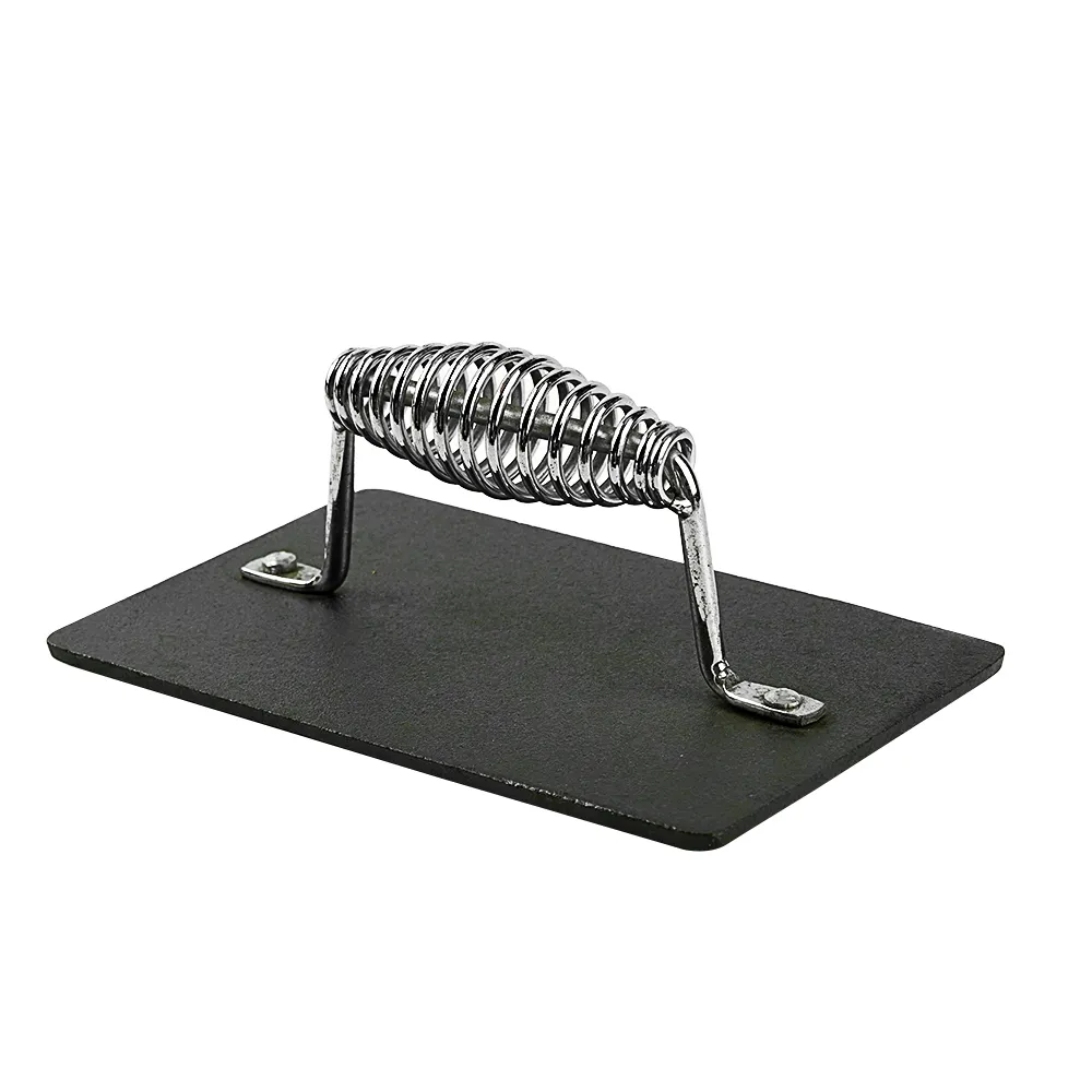 Cast iron rectangular press beef barbecue hamburger