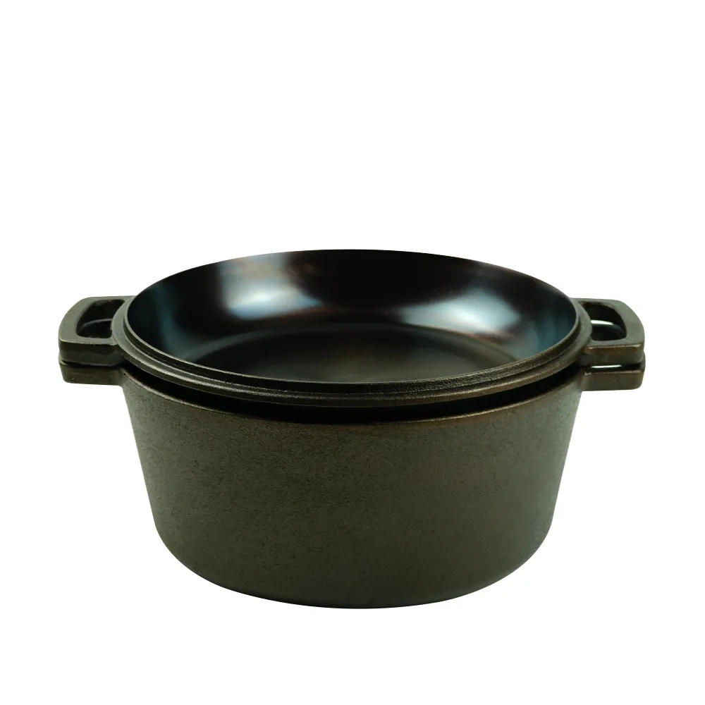 Polished cast iron frying pan, soup pot, dual-purpose pot