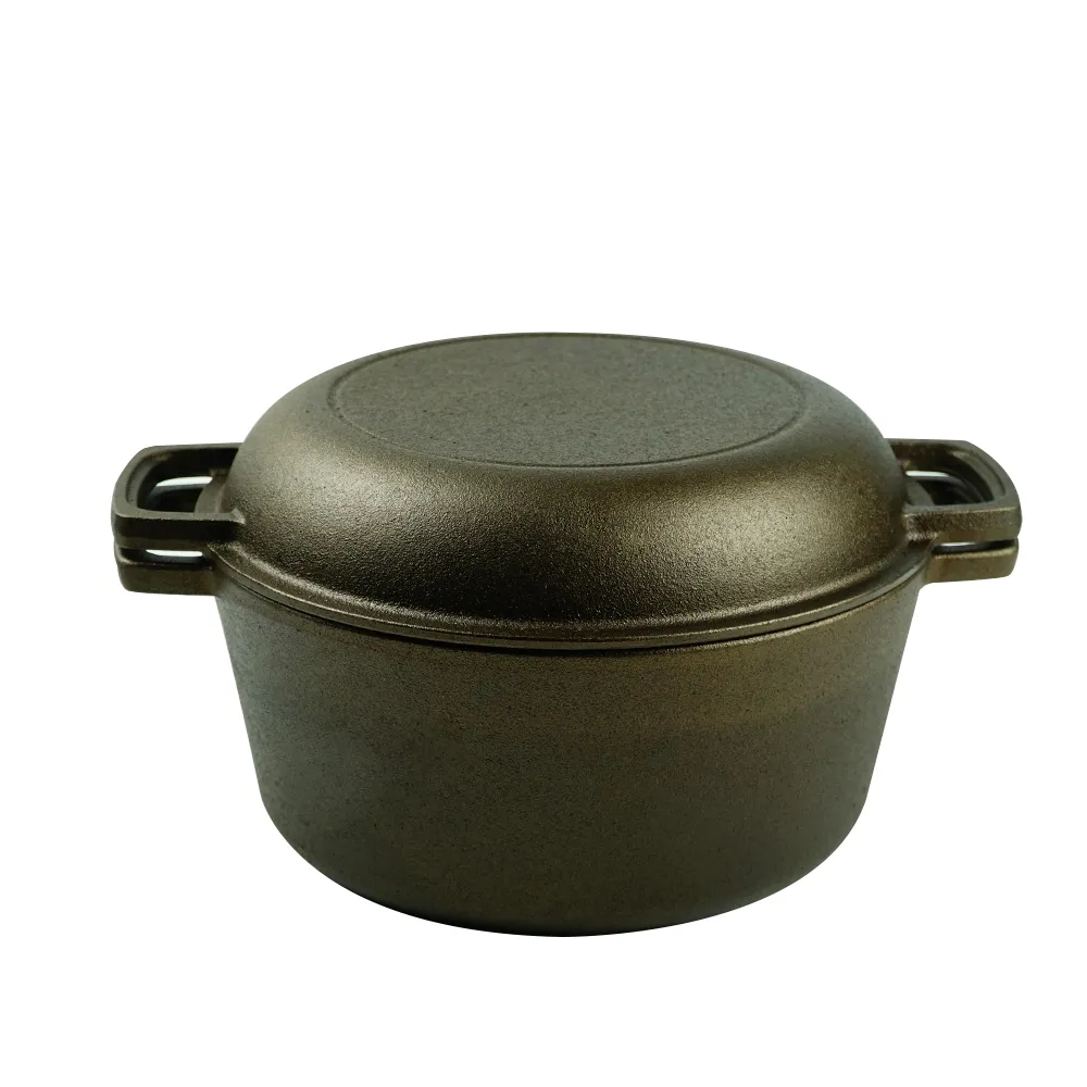 Polished cast iron frying pan, soup pot, dual-purpose pot