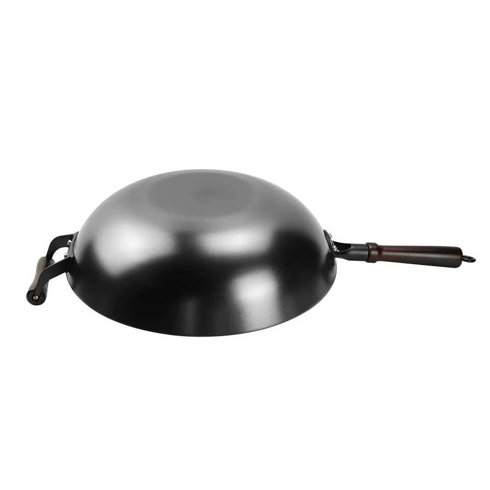Nitrided cast iron wok - round bottom