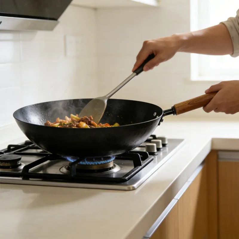 Ti-Reinforced Non-stick Cast Iron Wok