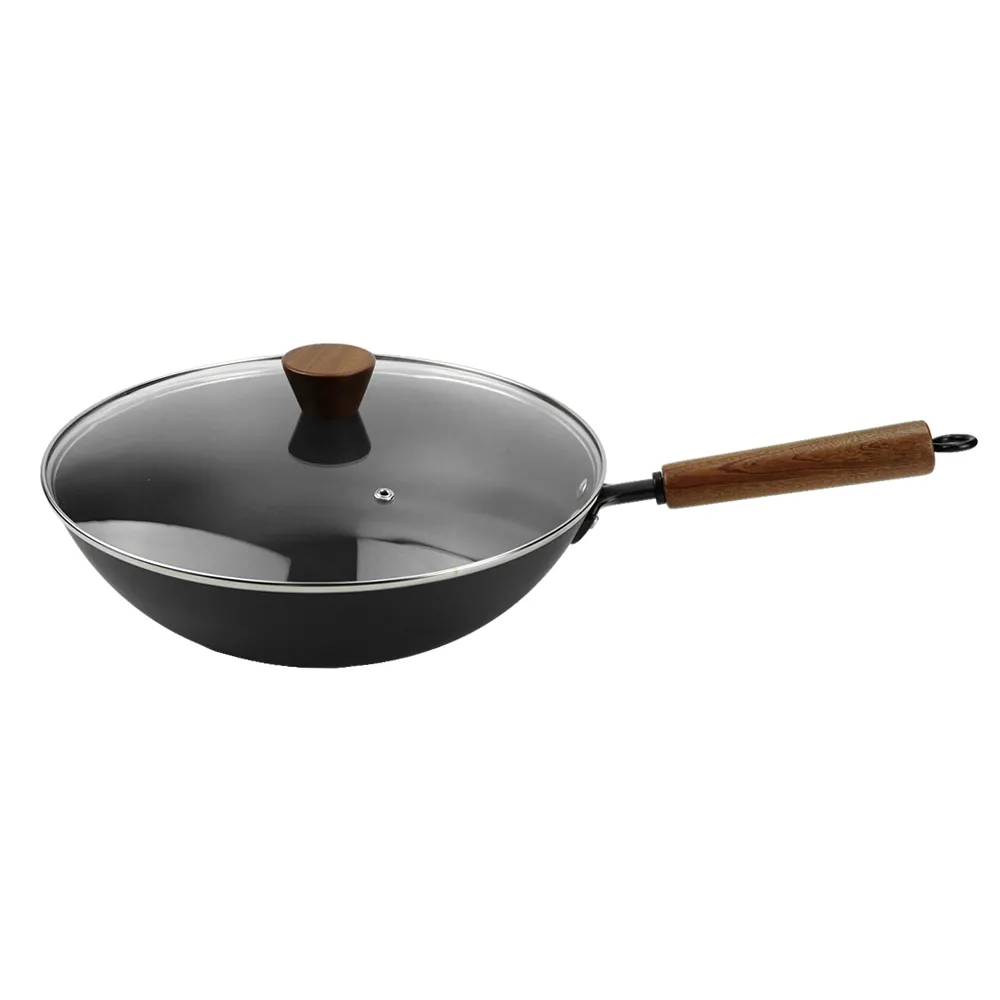 Ti-Reinforced Non-stick Cast Iron Wok