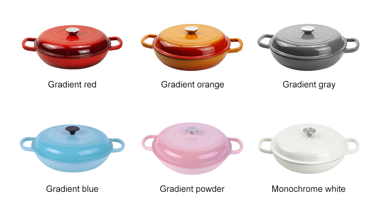 Cast Iron Enamel Dutch Oven Non Stick Casserole Dish Large 30cm Pot for Kitchen Cooking