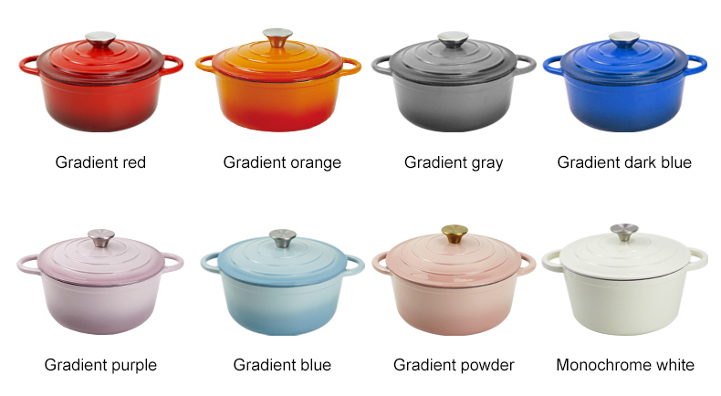 Custom colorsd non-stick bread potato enamel cooking dutch oven cast iron cookware casserole