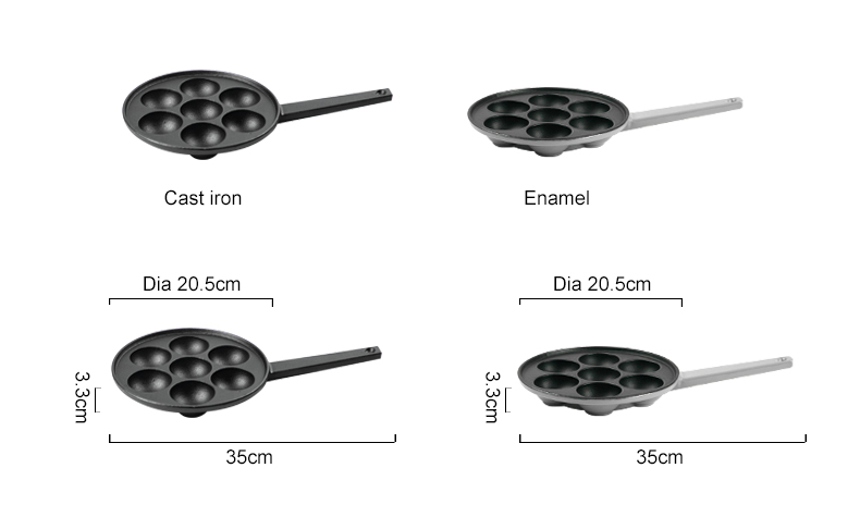 Cast Iron Frying Pan with Long Handle Egg Roll Pancheap Frying Pan Breakfast Pan