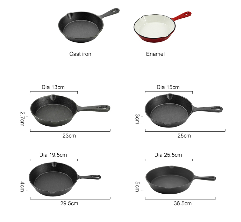 Cast Iron Pan Frying Pan Indoor Outdoor Cookware Non Stick Coating Induction Skillet Dish