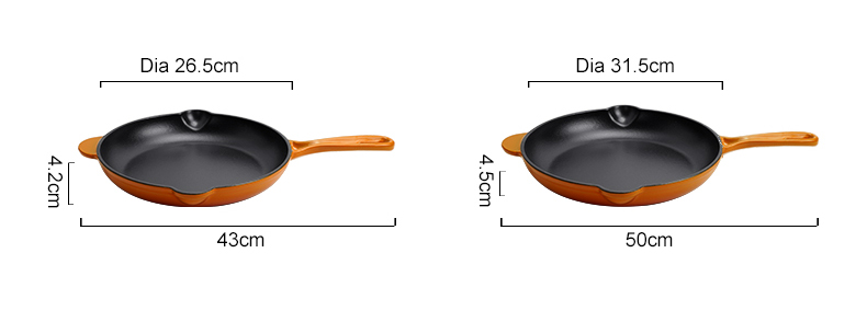26 cm round frying pan with spout pre-treated non-stick surface kitchen tools and cookware