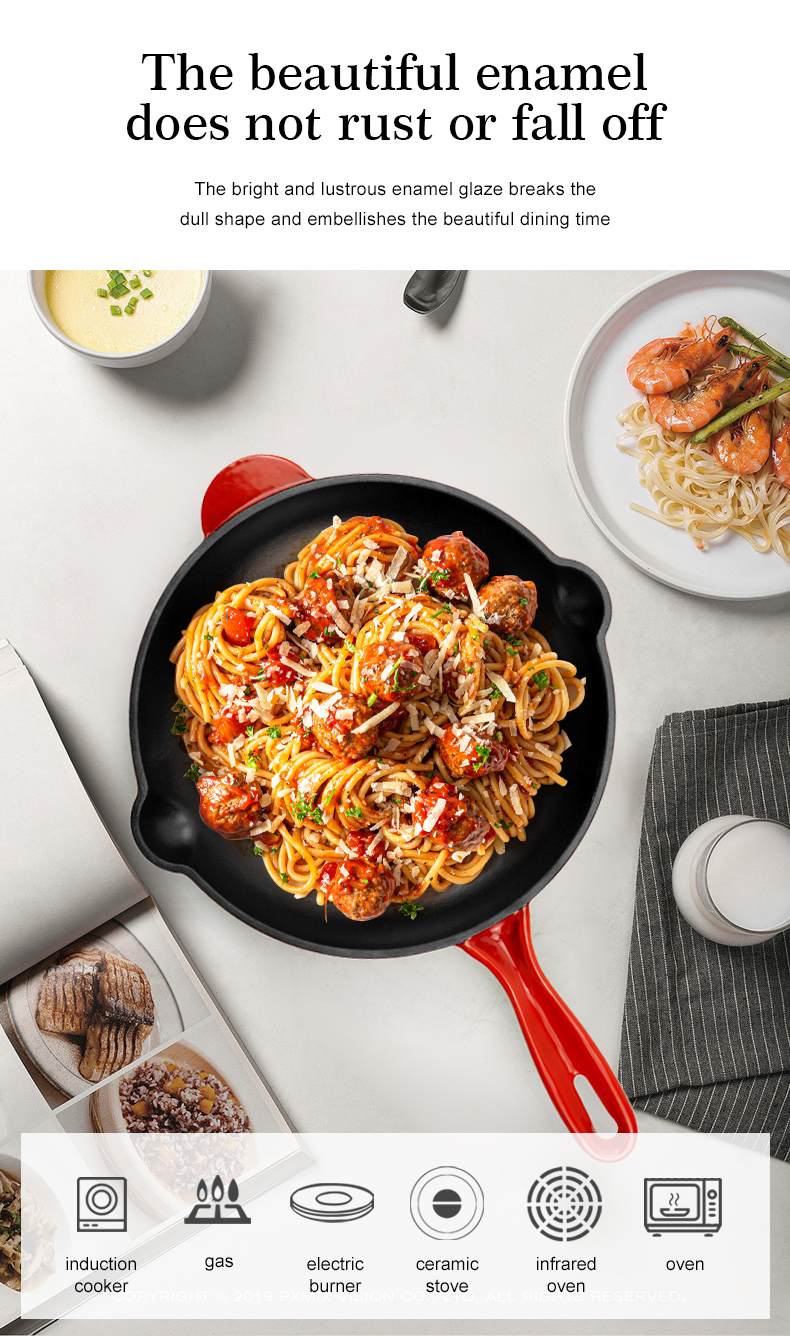 26 cm round frying pan with spout pre-treated non-stick surface kitchen tools and cookware