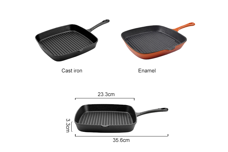 High-quality steak grills, barbecue square POTS, cast iron grills, non-stick pans, frying pans and cookware