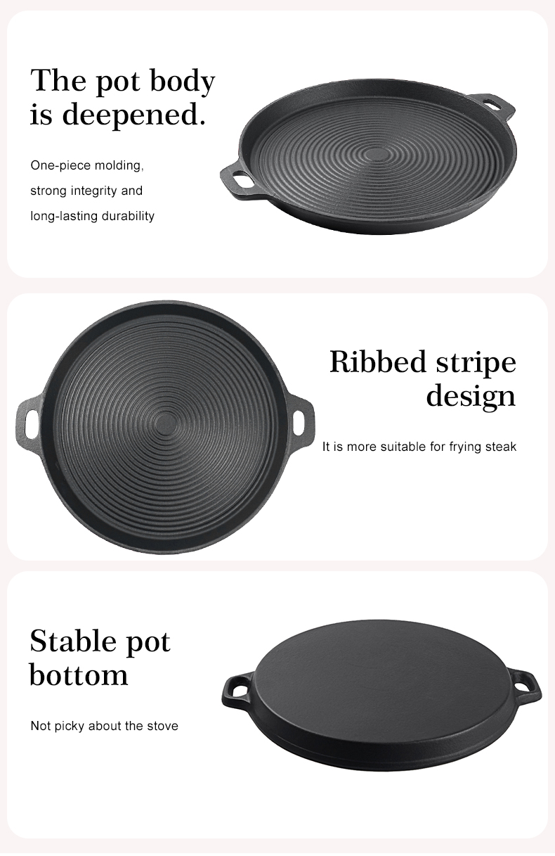 DIA 35cm round high-quality outdoor barbecue cast iron grill plate