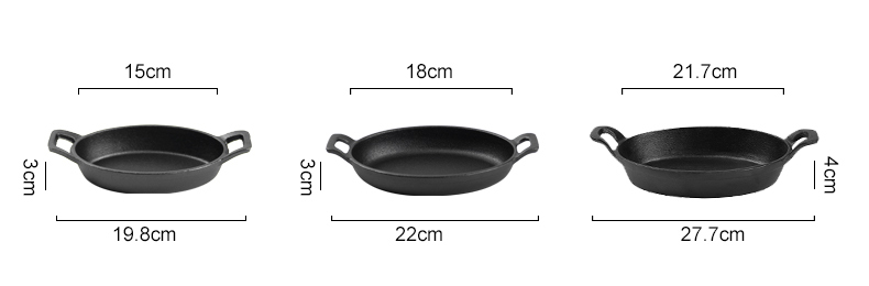 Mini cast iron frying pan, small oval frying pan, cast iron cookware set