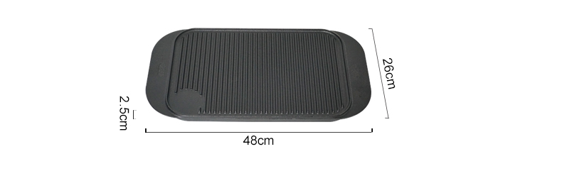 Cast iron baking tray 2-in-1 ribbed flat double-sided baking tray, suitable for cooking on gas stoves, bonfires and ovens