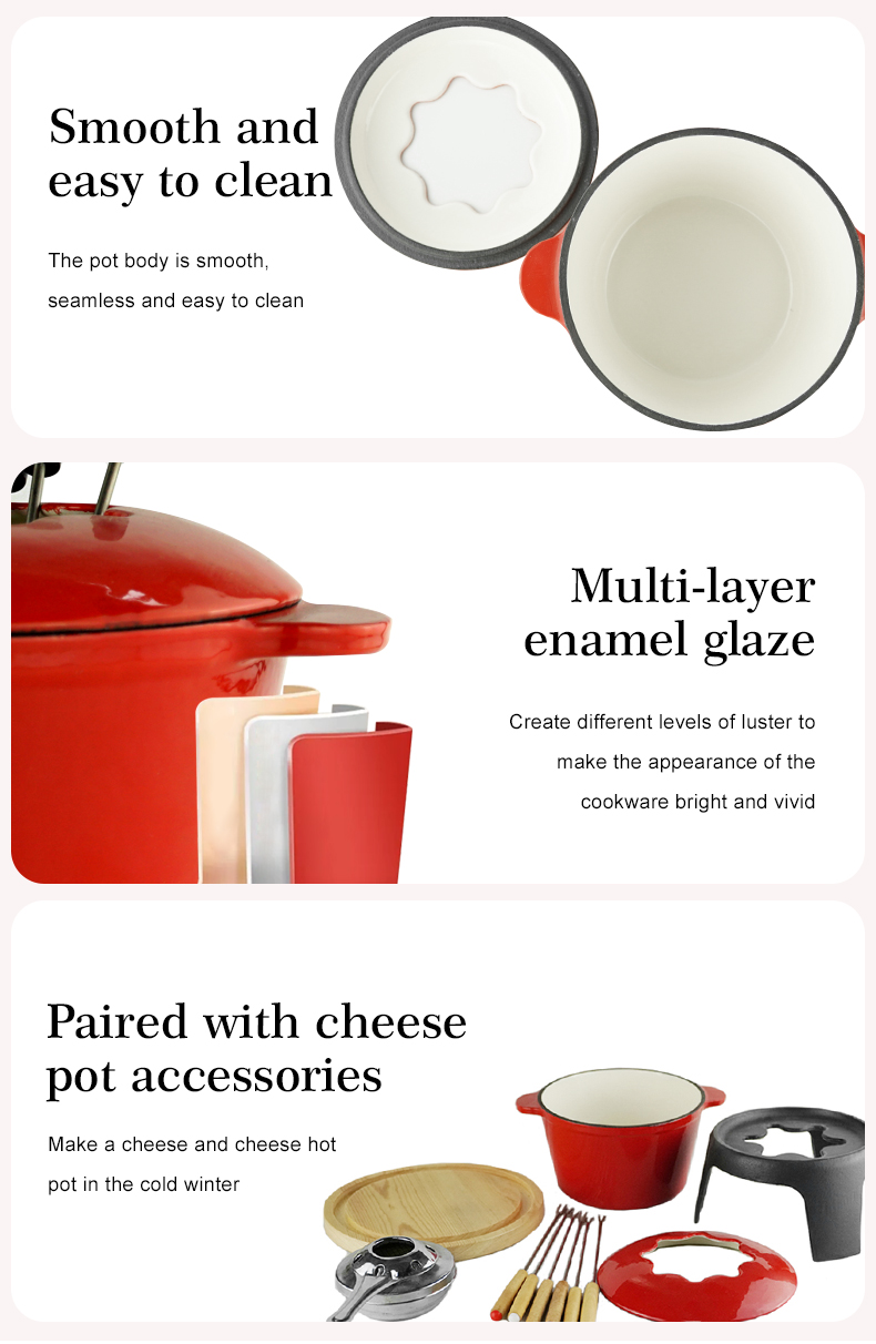 The cast iron cheese hot pot set is suitable for chocolate hot pot, Swiss-style camping and outdoor hot pot