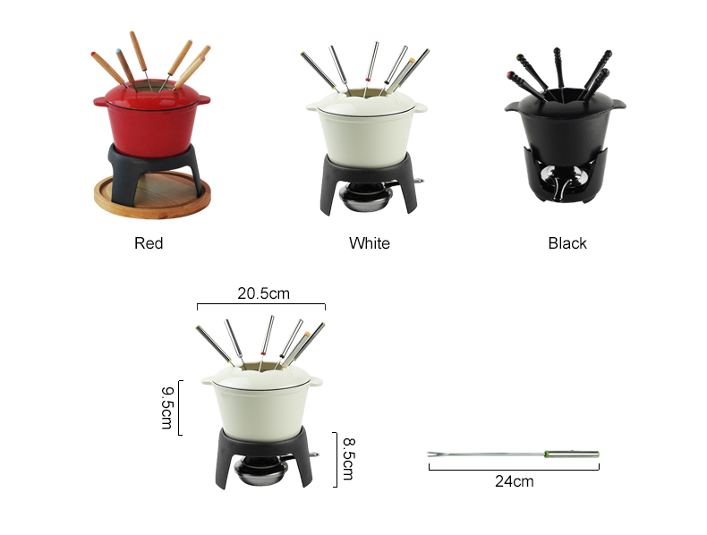 The cast iron cheese hot pot set is suitable for chocolate hot pot, Swiss-style camping and outdoor hot pot
