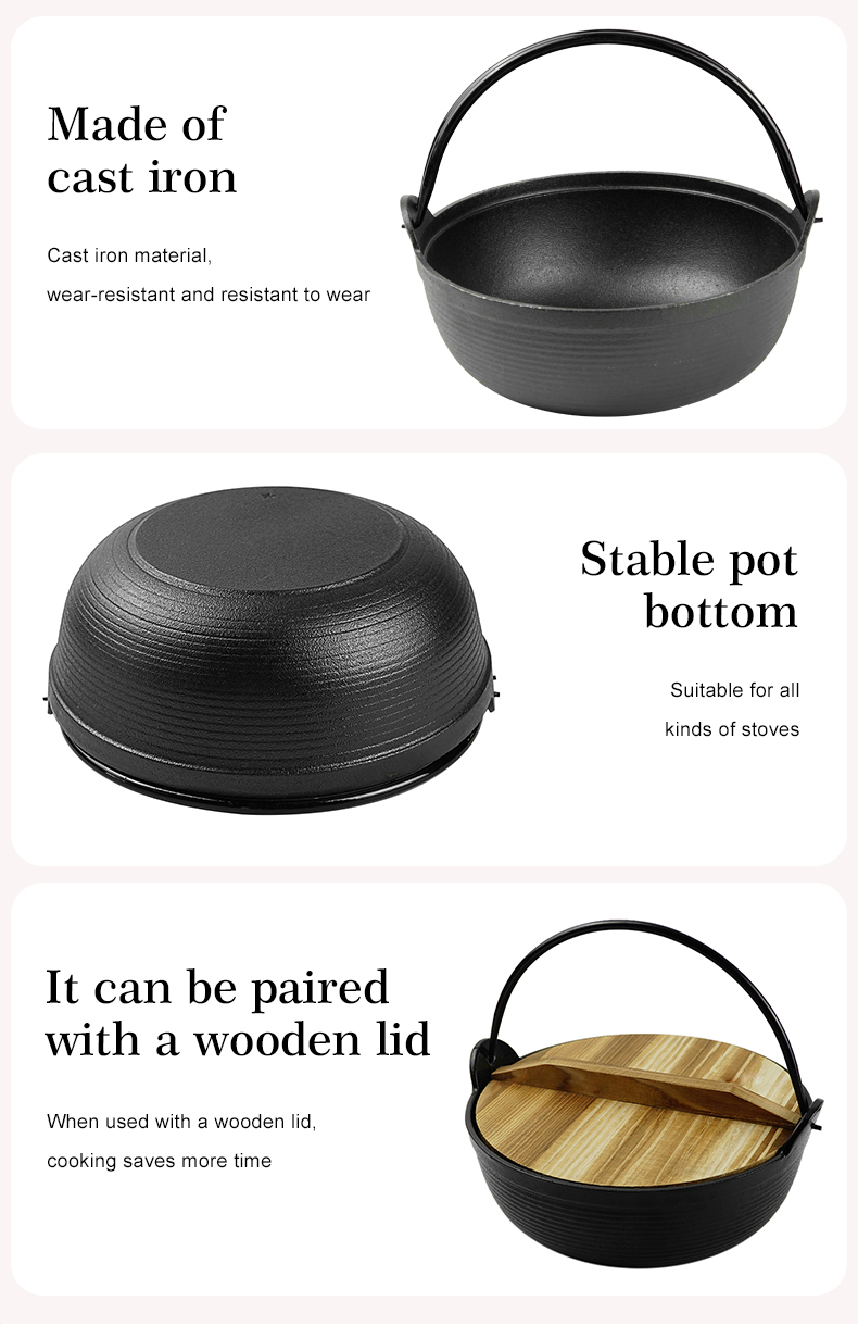 Sukiyaki non-stick cookware, Sukiyaki pot, cheese hot pot, Japanese hot pot, old shabu-shabu, outdoor stew pot