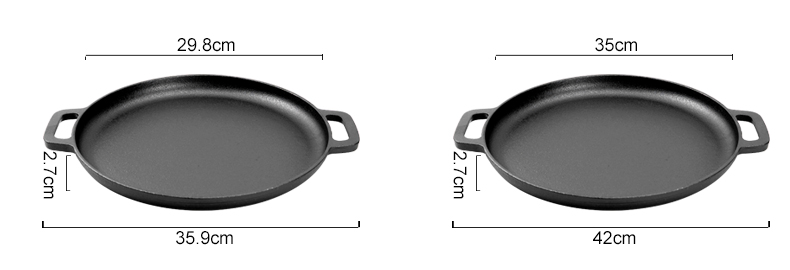 Cast iron pizza tray, outdoor camping multi-functional baking tray, suitable for ovens, stoves, barbecue grills or bonfires - durable and uniform heating