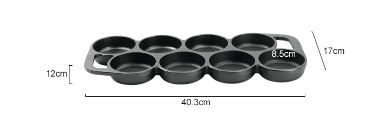 Rectangular cast iron cookie tray, pre-treated mini cake tray kitchenware, suitable for muffins and scones