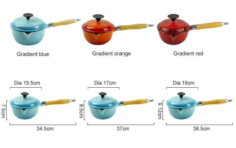 Enamel cast iron stew pot, covered small milk pot, mini Dutch oven, for cooking sauces, meat juices, puddings and marinades