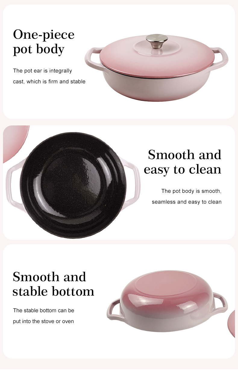 Enamel cast iron Dutch baking pan with lid - Enamel cookware for baking, roasting and stewing, available in an oven