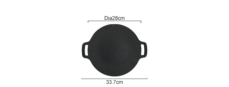 Korean-style grill, round cast iron barbecue grill, suitable for indoor and outdoor camping parties