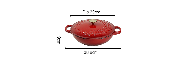 Cast iron Dutch seafood pot with lid - Shallow Dutch grill with patterns