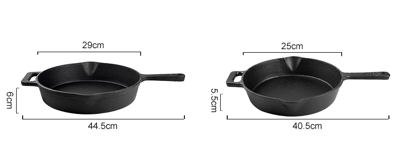 Cast iron frying pan with auxiliary handle, heat-resistant oven safe cookware - suitable for indoor/outdoor use