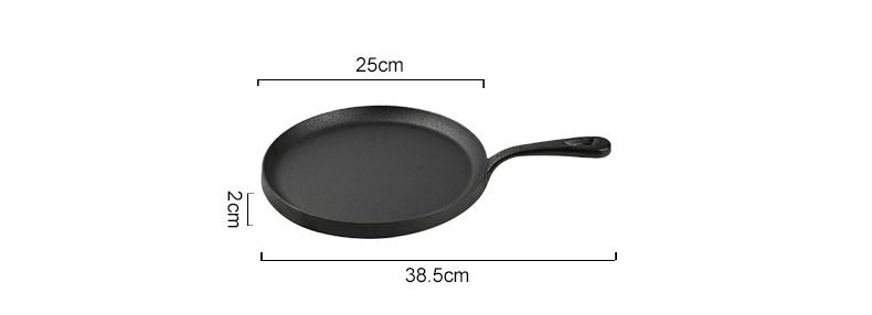 Cast iron round baking tray, suitable for stoves, ovens, barbecue grills and bonfires.