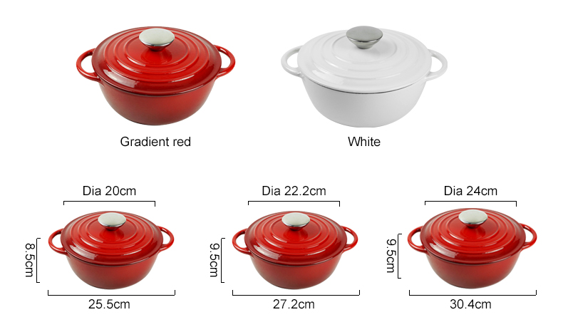 Enamel cast iron sour dough bread oven pot with lid, cooking pot