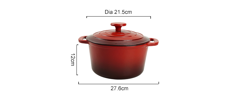 Small enamel cast iron Dutch oven pot with lid, suitable for bread baking/stewing/braising/ frying, applicable to various stoves and ovens
