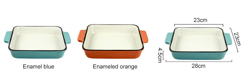 Classic enamel cast iron baking pan/lasagna baking tray