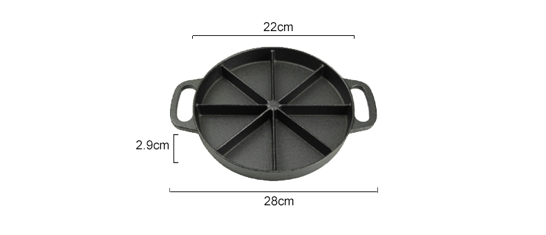 Cast iron round cake pan, 8-sided cookie pan mini cake pan, suitable for baking cookies, corn cobs, muffins, and brownies.