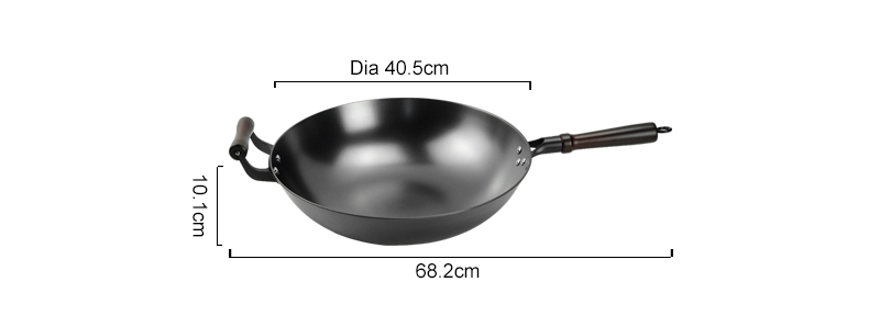 Nitrided cast iron wok - round bottom
