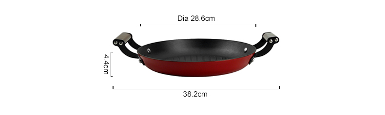 Colored enamel cast iron double-handle frying pan