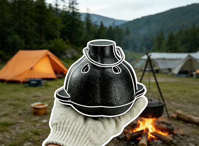 Cast iron outdoor roasting pan