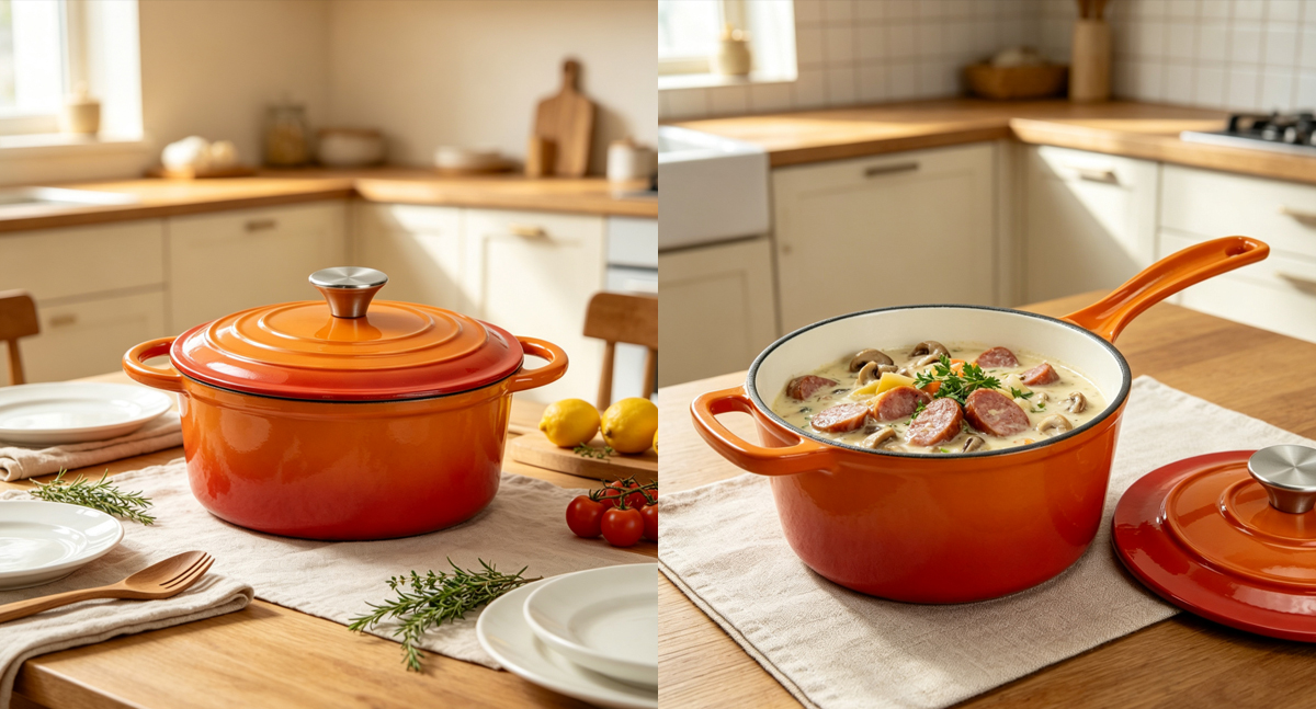 Refresh the Kitchen cooking experience: Colorful Enamel Cast Iron Cookware Set