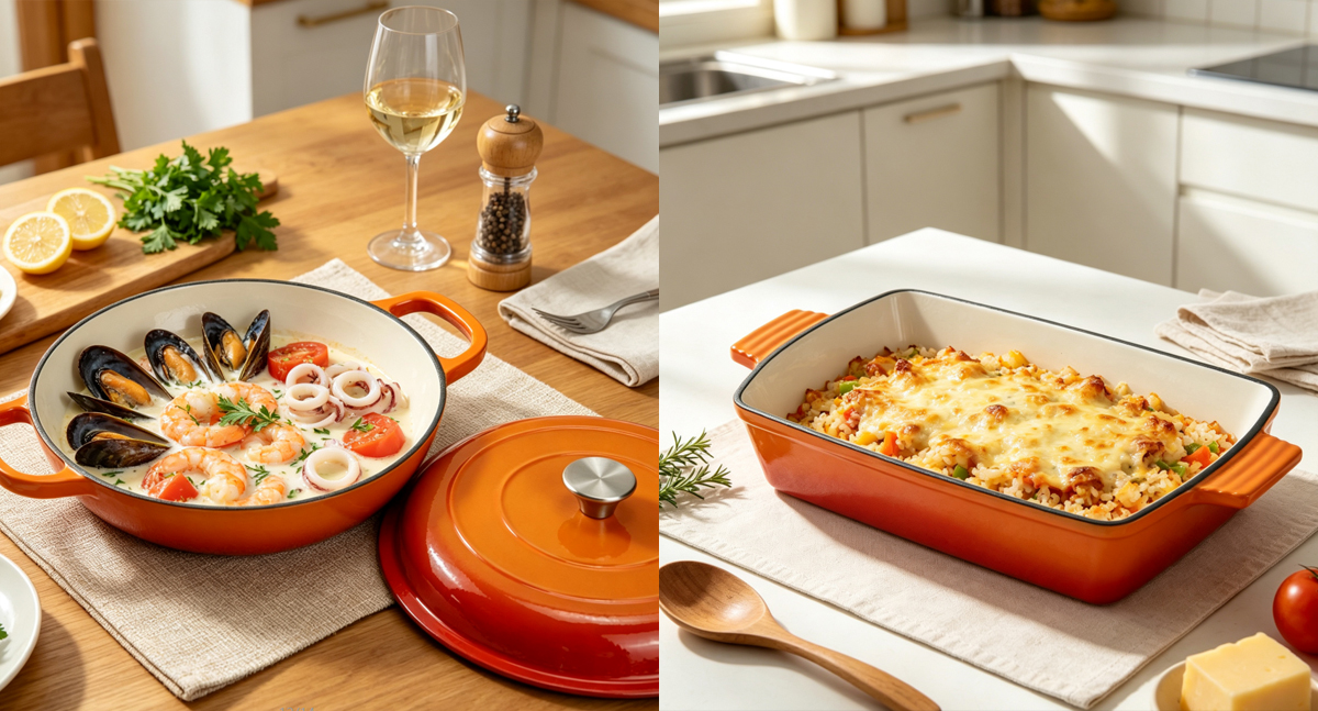 Refresh the Kitchen cooking experience: Colorful Enamel Cast Iron Cookware Set